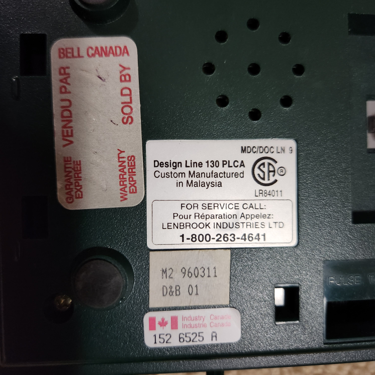 Bell Canada Design Line 130 PLCA Phone - photo 3