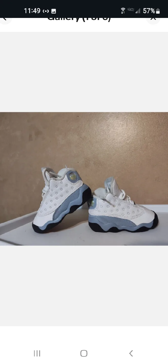 Nike AIR JORDAN 13 size 9c White Blue Black thumbnail