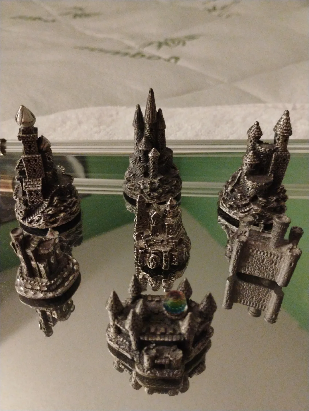 Miniature Pewter/Metal Castle Figurine thumbnail