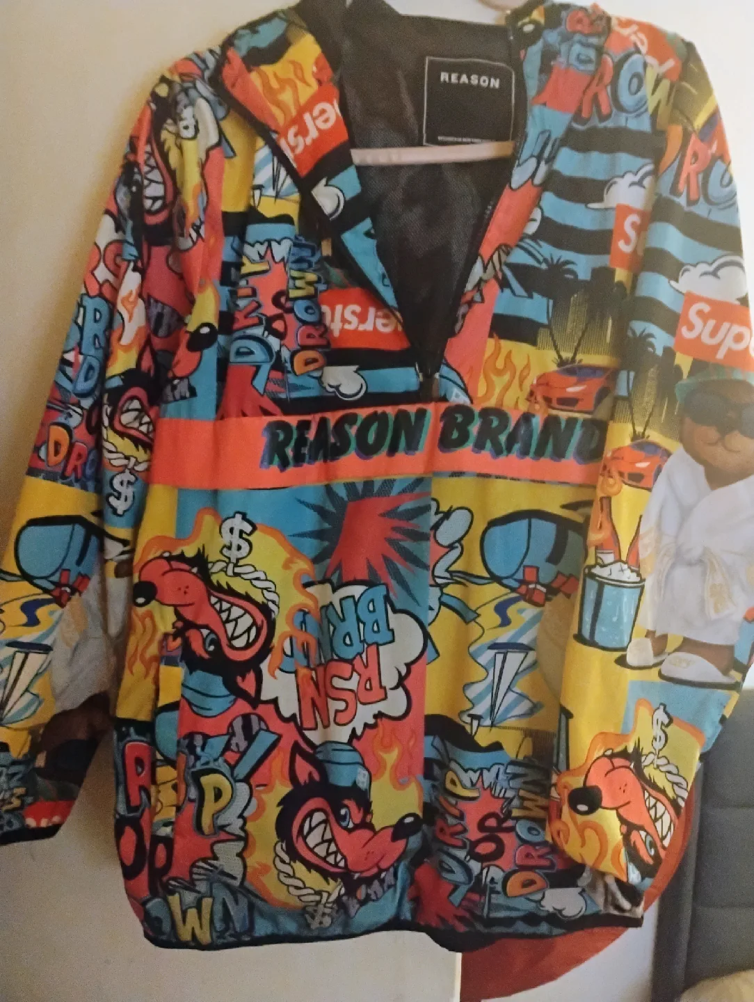 REASON BRAND Graphic Print Pullover Jacket thumbnail