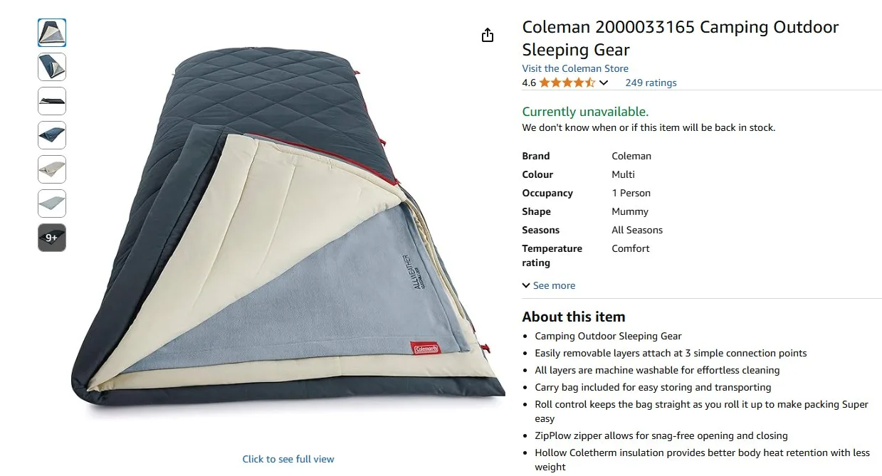 Coleman Camping Outdoor Sleeping Gear image indicator(2)