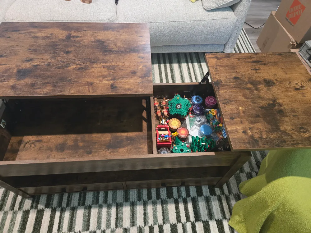 Lift Top Coffee Table - Brown Wood