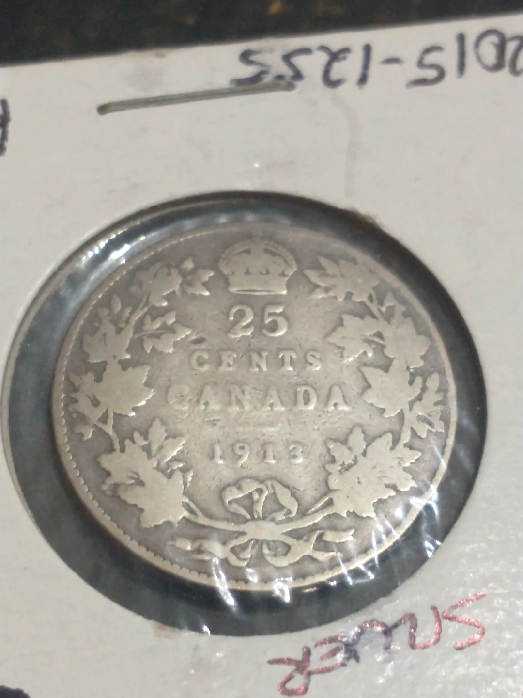 SOLD Lovely 1913 VF Canada 25c George V .925 silver quarter image indicator(2)