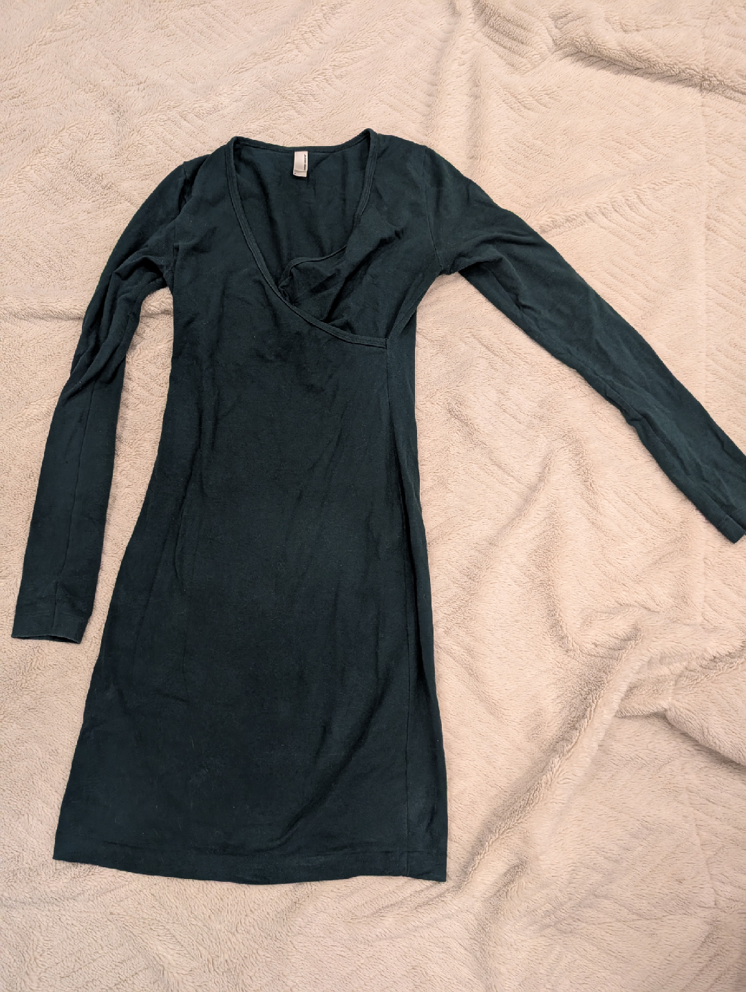 American Apparel Long Sleeve Criss-Cross Dress (Green) - photo 3