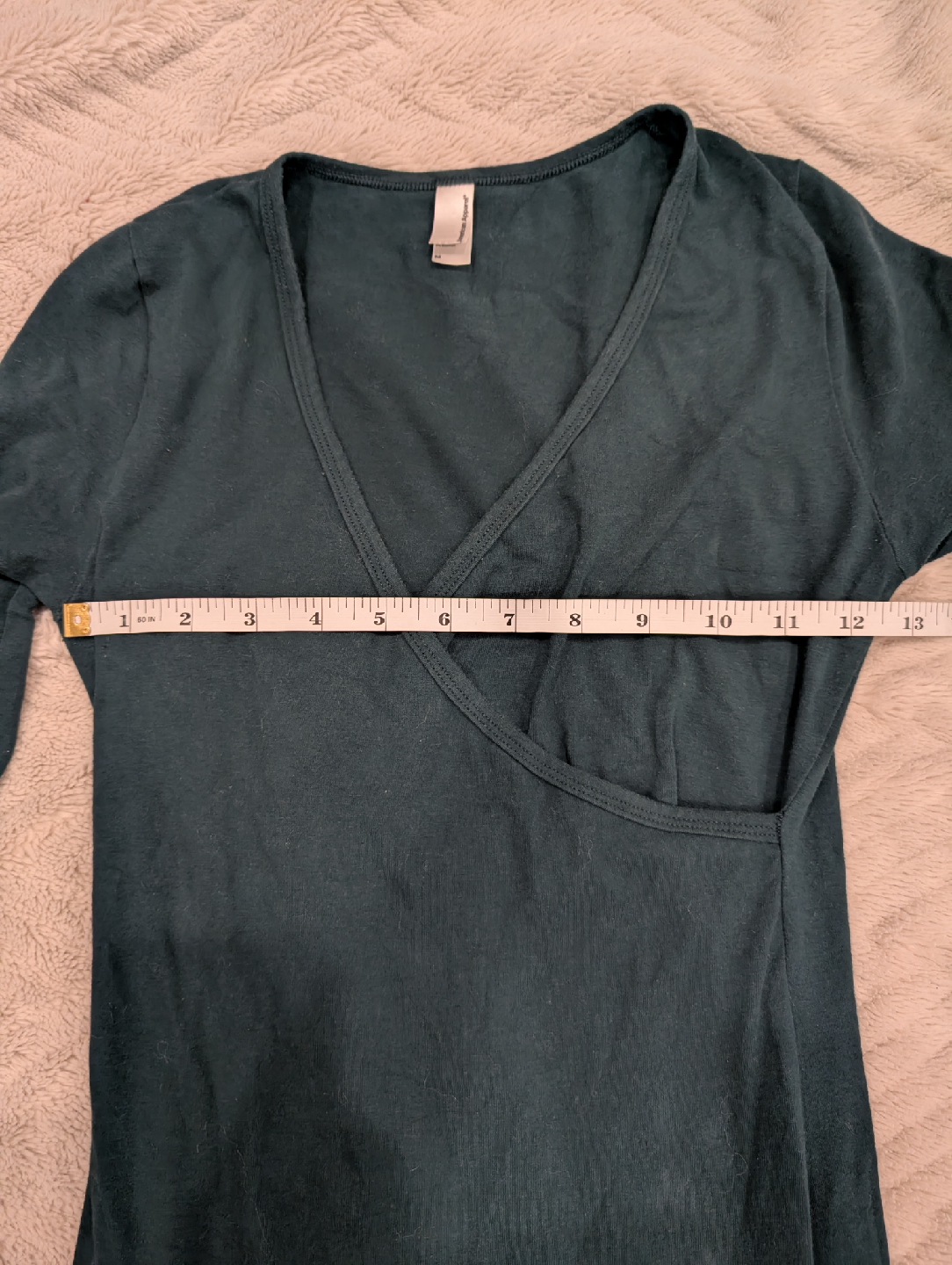 American Apparel Long Sleeve Criss-Cross Dress (Green) - photo 5