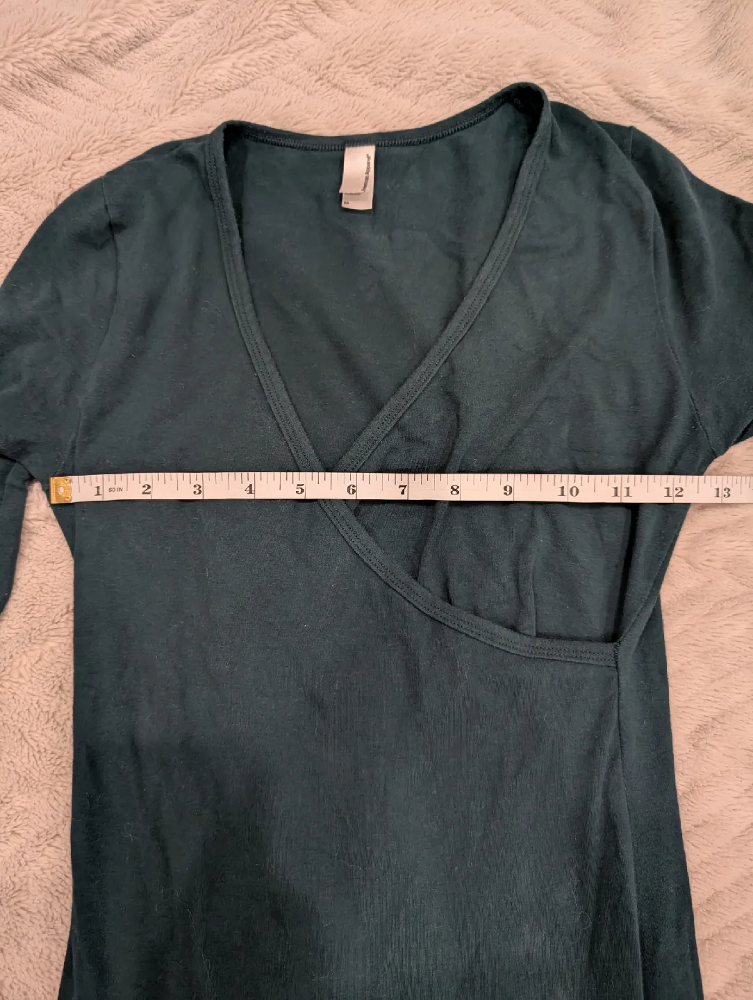 American Apparel Long Sleeve Criss-Cross Dress (Green) image indicator(5)