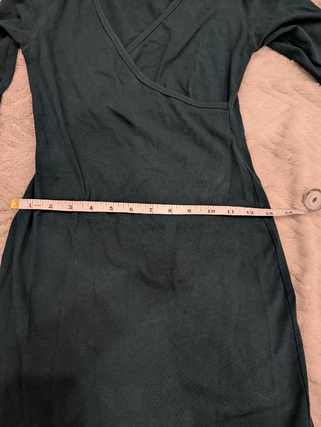 American Apparel Long Sleeve Criss-Cross Dress (Green) image indicator(6)
