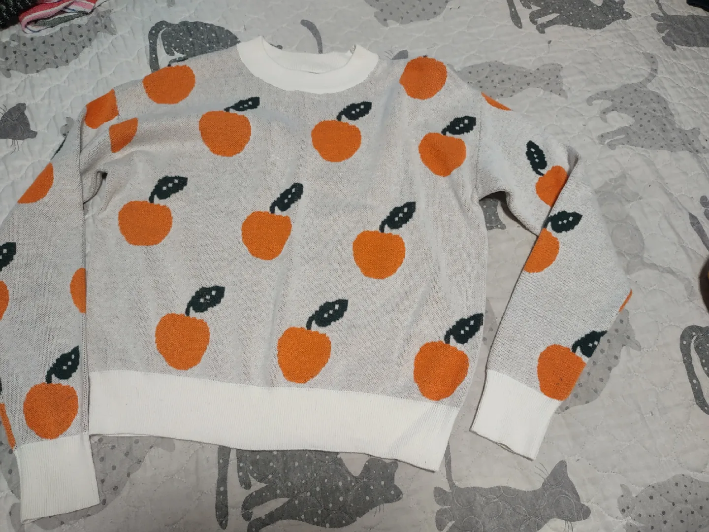 Orange Print Sweater size medium thumbnail