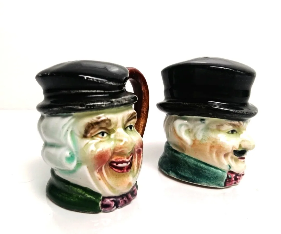 Toby Faces Salt and Pepper Shakers ~ Ceramic S&P Shaker Set image indicator(3)