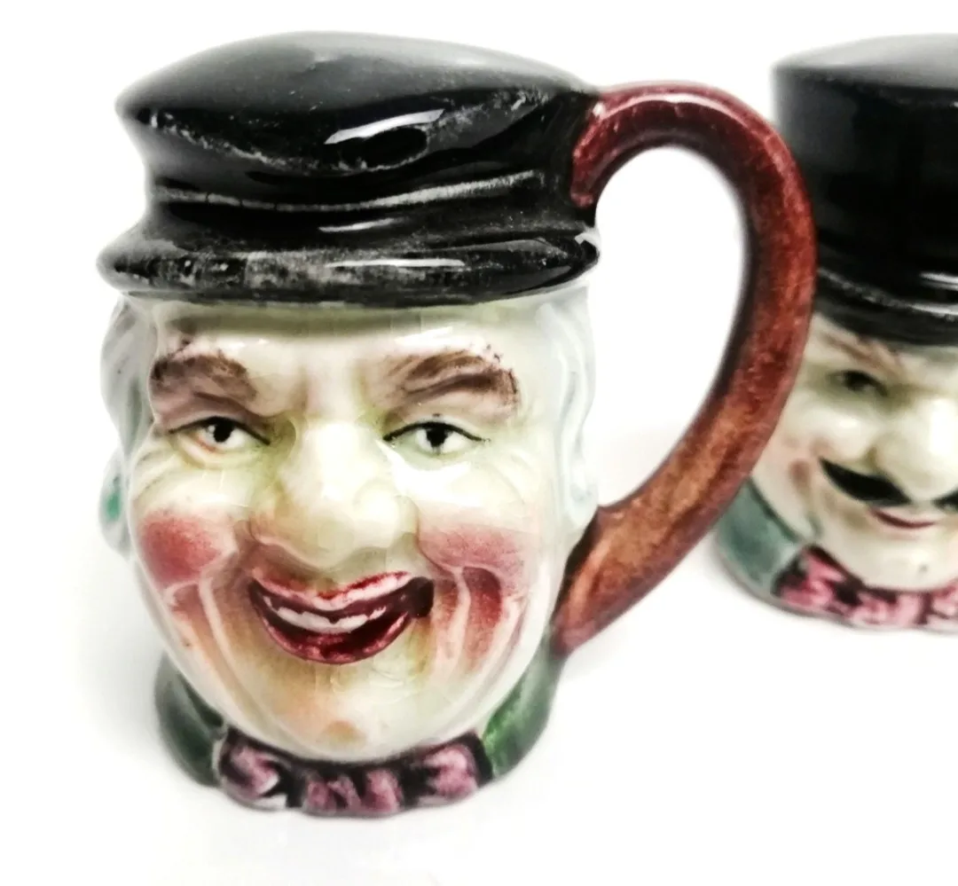 Toby Faces Salt and Pepper Shakers ~ Ceramic S&P Shaker Set image indicator(5)