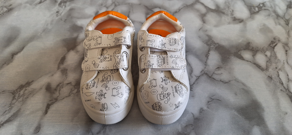 Toddler White Patterned Sneakers - Size 8 - photo 2