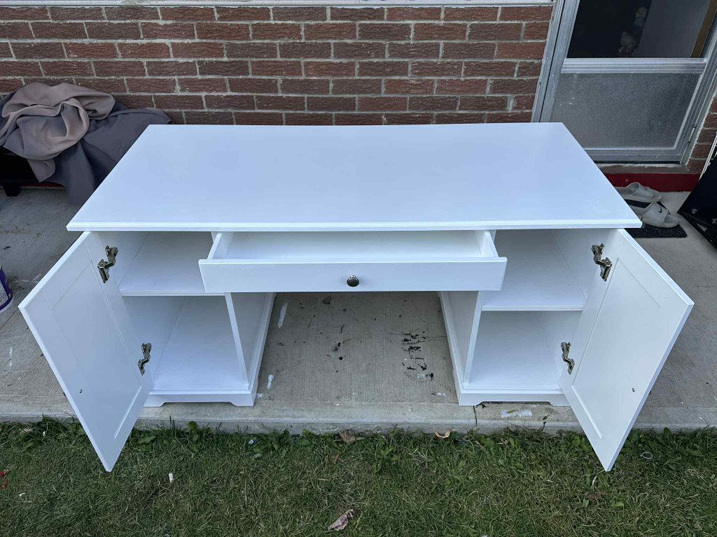 White Wooden Desk with Storage Cabinets, can be use for office - photo 5