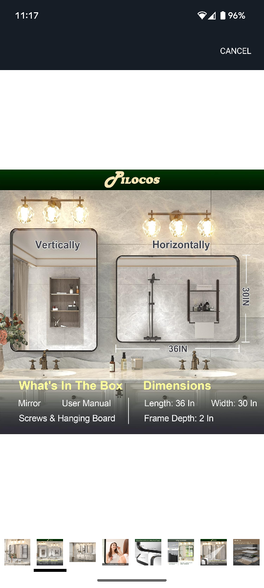 New Flocos Bathroom Mirror, 36 x 30 in - photo 2