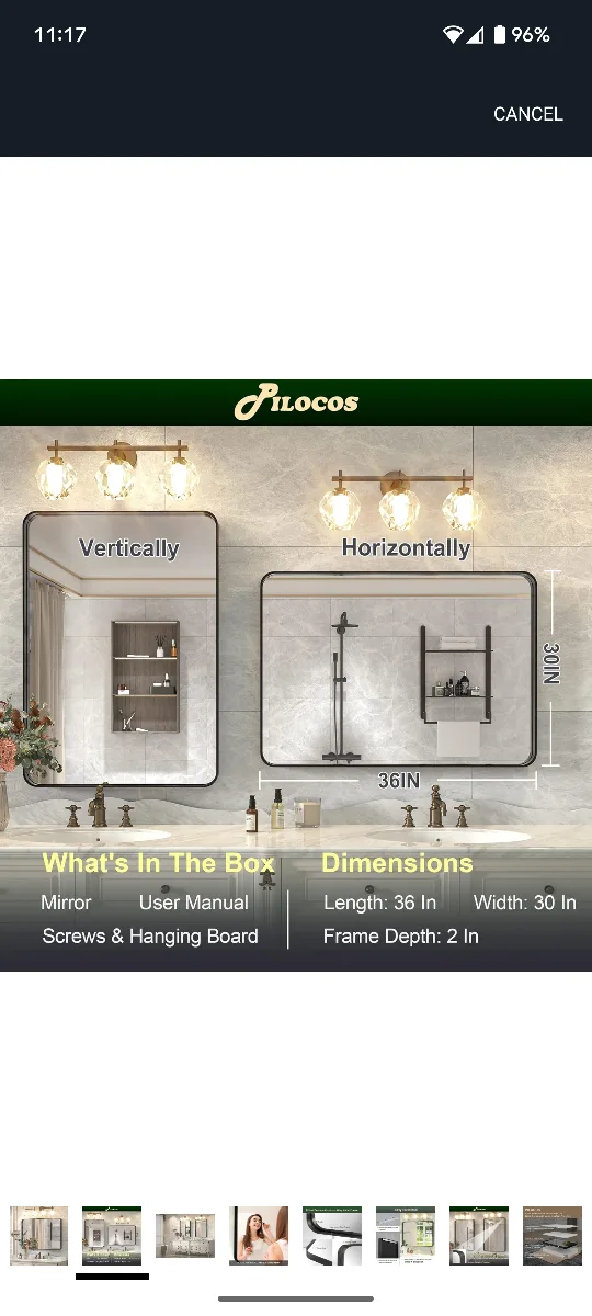 New Flocos Bathroom Mirror, 36 x 30 in image indicator(2)