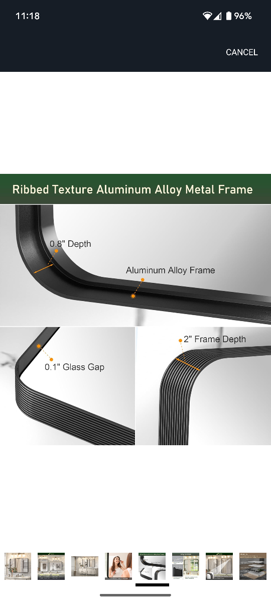 New Flocos Bathroom Mirror, 36 x 30 in - photo 5