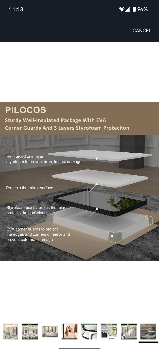 New Flocos Bathroom Mirror, 36 x 30 in image indicator(8)