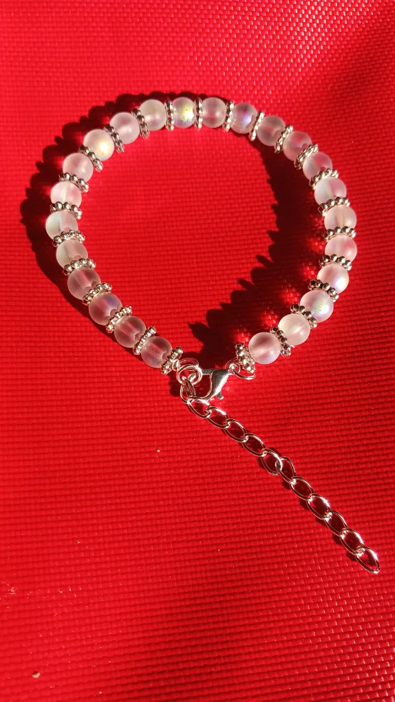 Beaded Bracelet with Silver Chain thumbnail