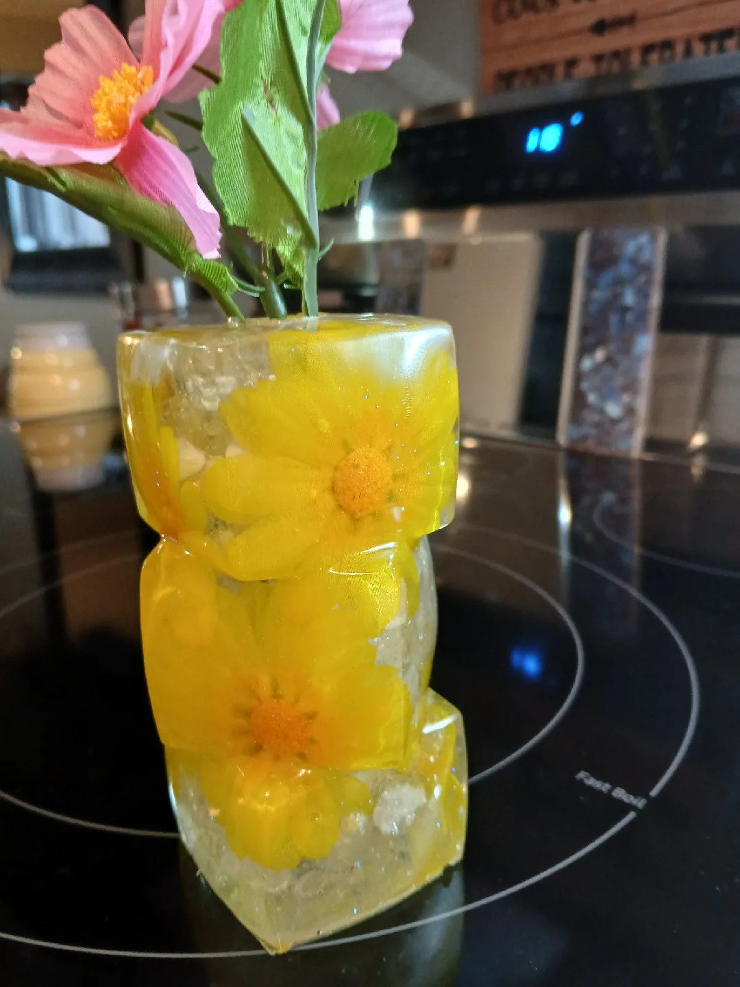 Floral Resin Vase. Made by Cheryl thumbnail