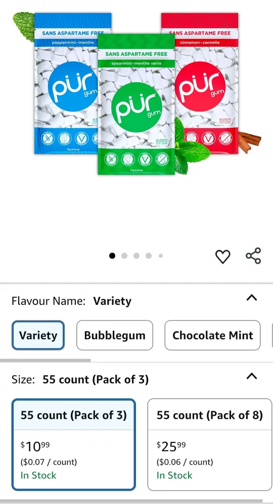 Pür Gum Variety Pack - Gluten Free Vegan (3 for $6!) image indicator(3)