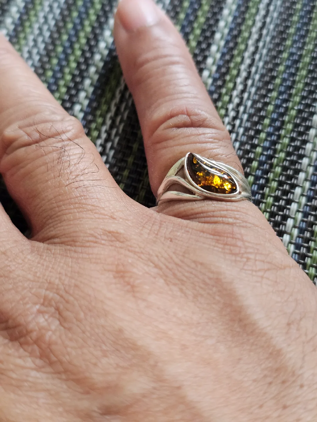 Amber Ring - Sterling Silver (.925) thumbnail