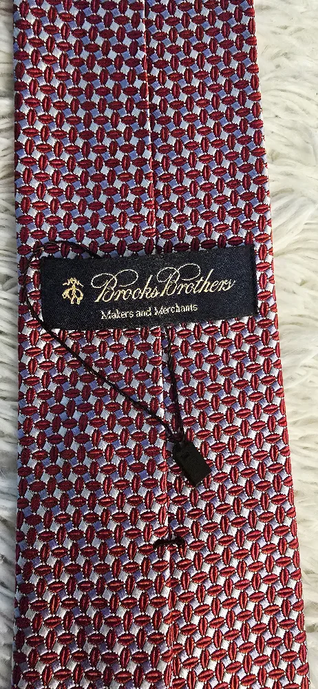 New without tag Brooks Brothers Necktie - Burgundy/White Pattern thumbnail