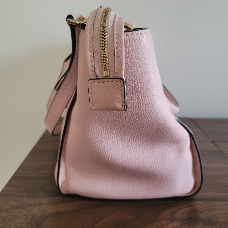 Michael Kors Handbag Leather Hudson Satchel Medium Light Pink - photo 4