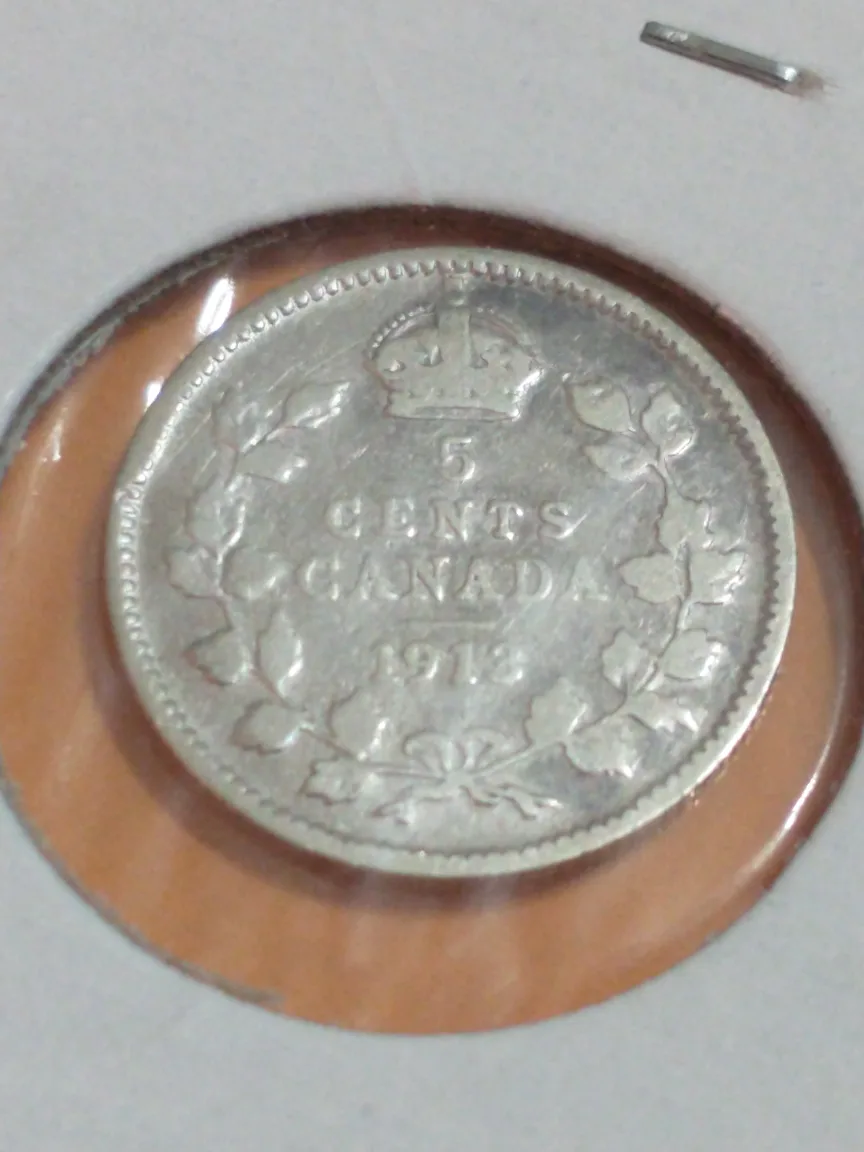 SOLD VG 1913 Canada 5 Cents Coin #2011-605 in CB1. thumbnail