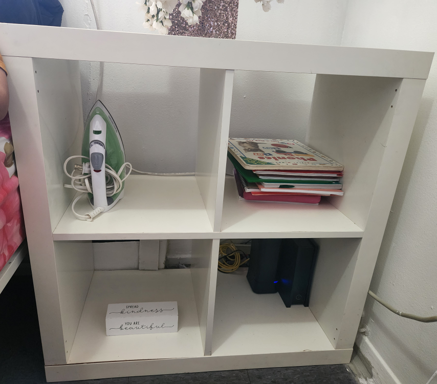 White 4-Cube Storage Shelf - photo 2