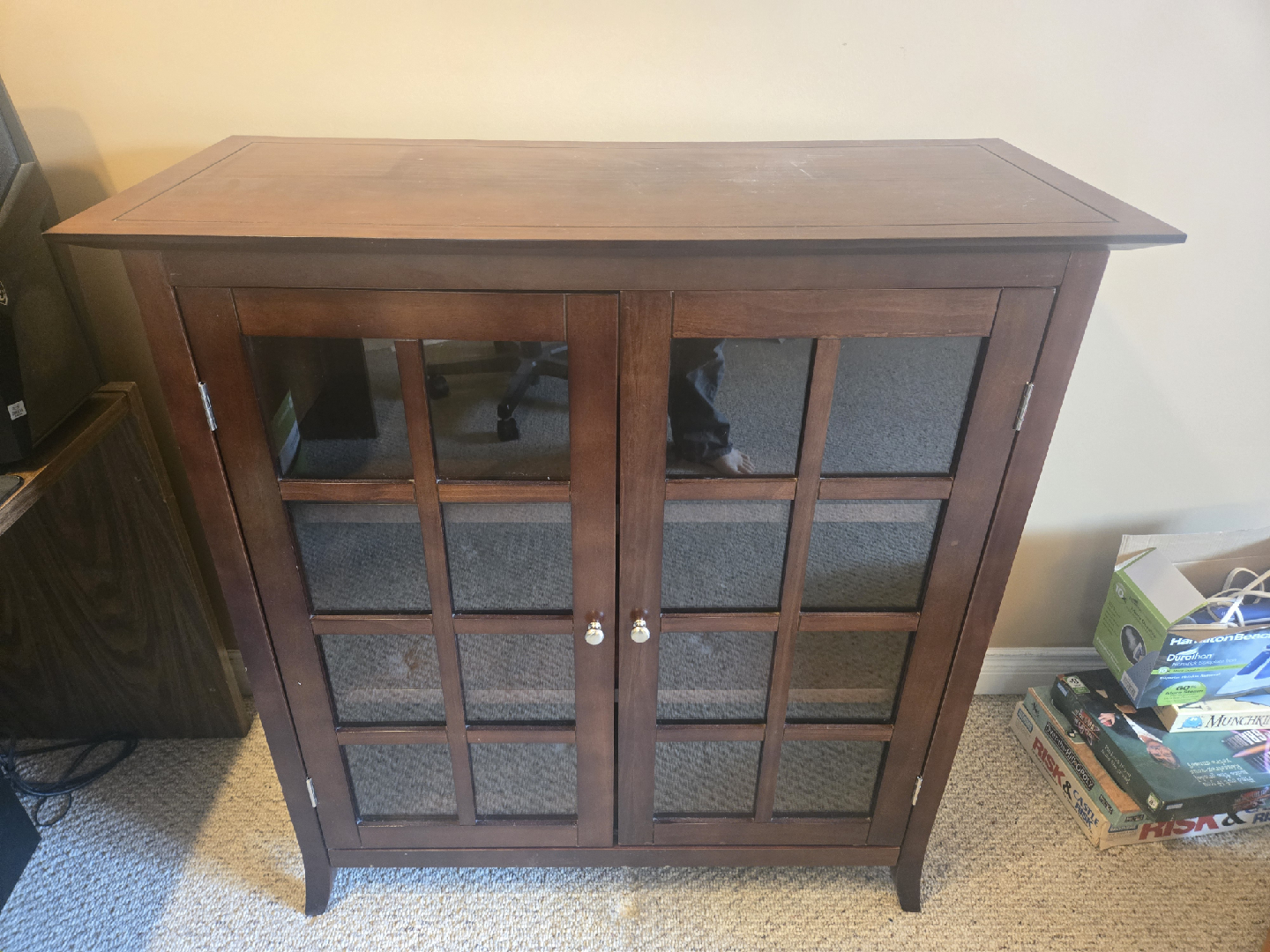 Wooden Cabinet with Glass Doors