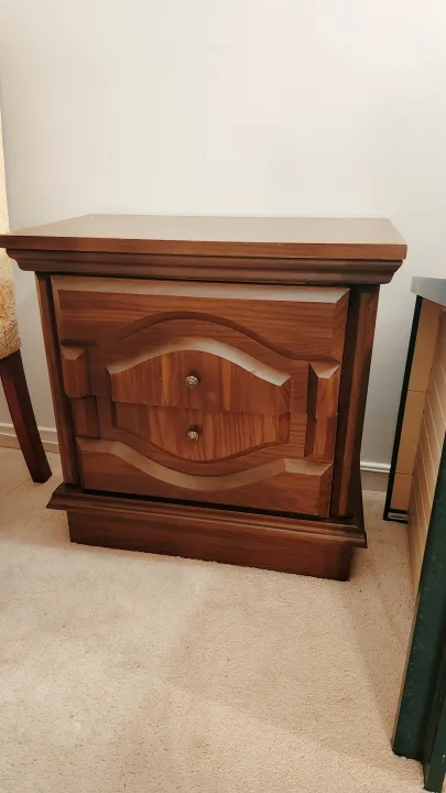 Wooden Nightstand with Two Drawers image indicator(3)