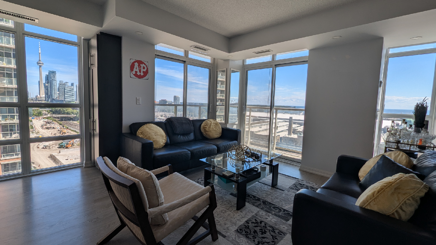 2-bed, 2-bath corner suite in Liberty Village