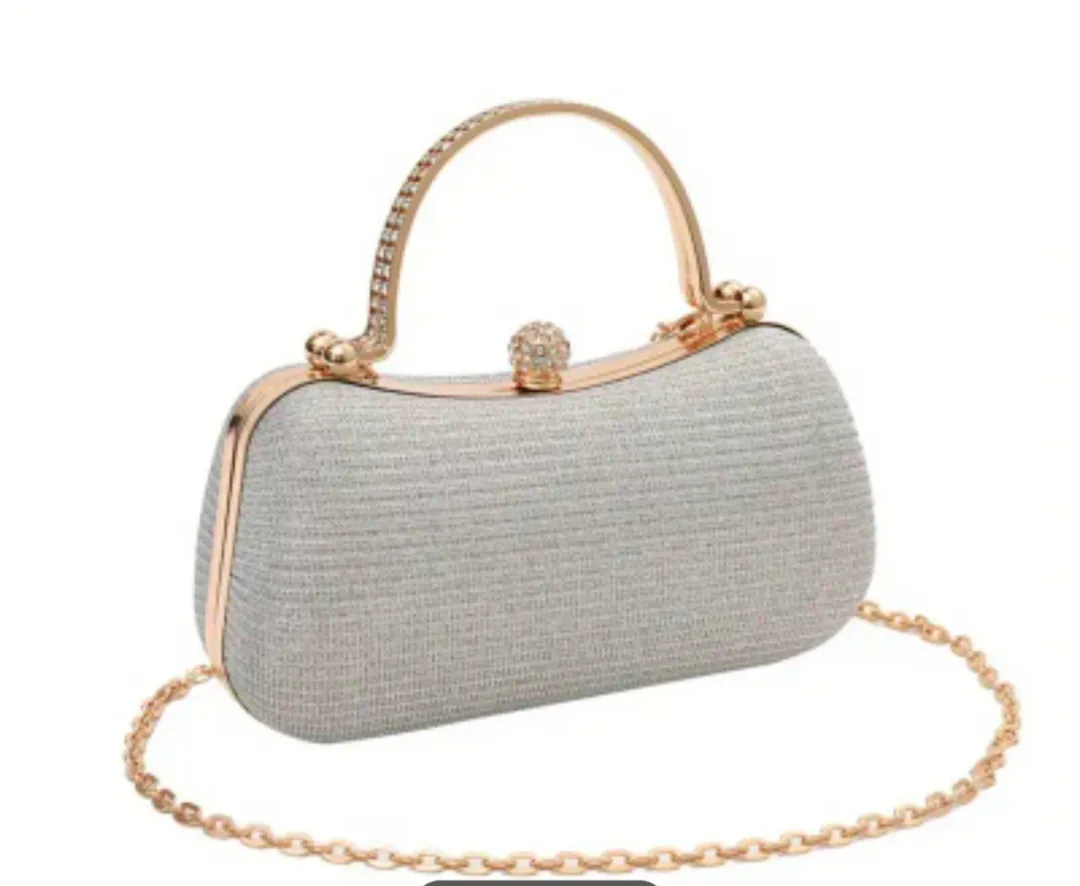 brand new stylish women's silver glitter bag thumbnail