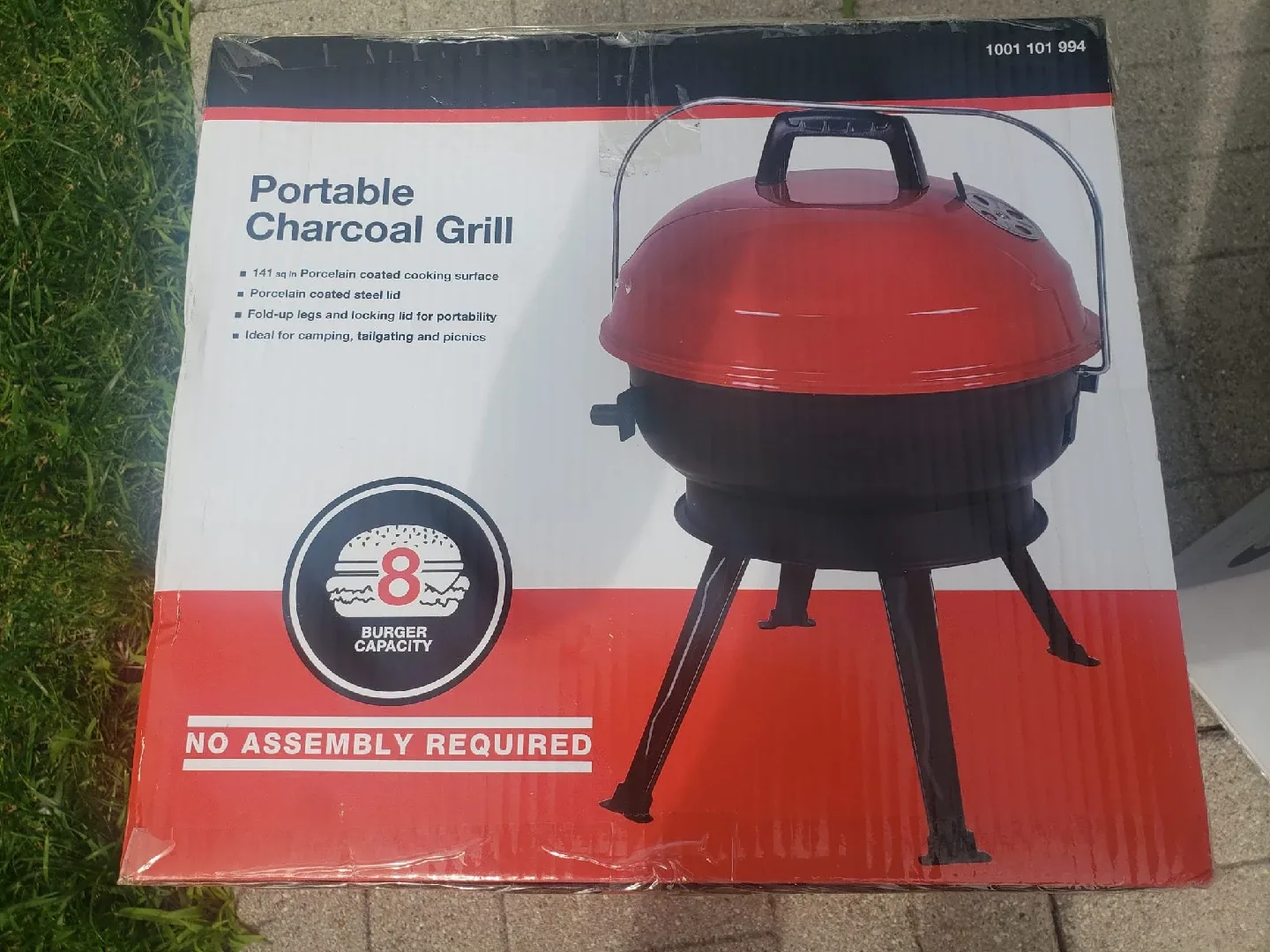 Portable Charcoal Grill - Red, 141 sq in thumbnail