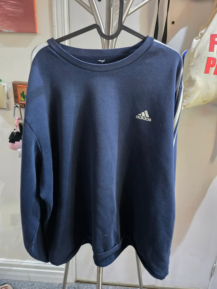 Adidas Navy Blue Crewneck Sweatshirt thumbnail