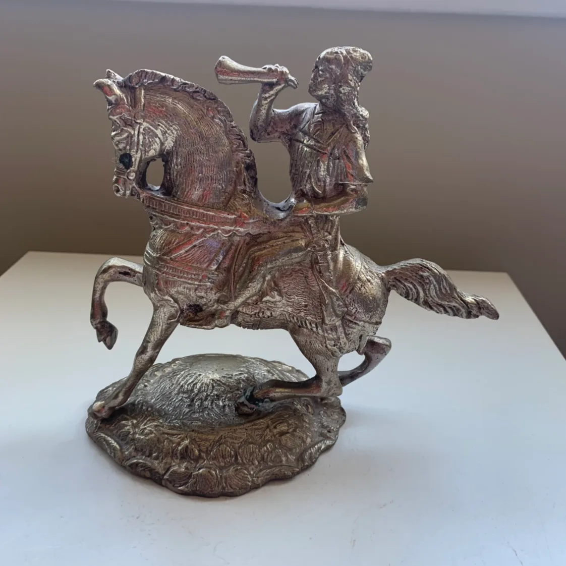 Antique warrior metal statue thumbnail