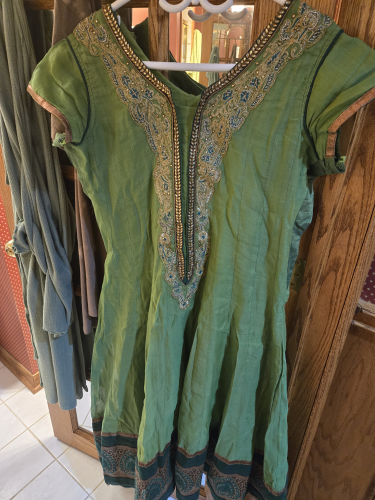 Green Embroidered Indian Dress