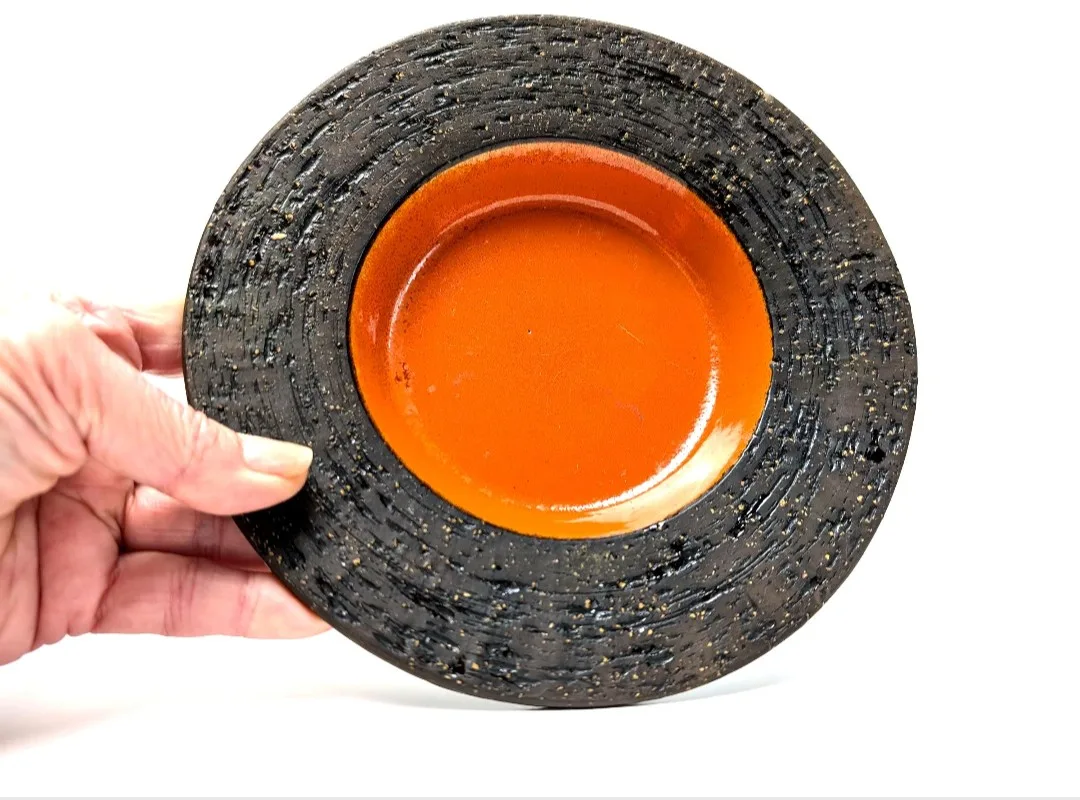 Vintage Upsala Ekeby Decorative Dish ~ Chamotte image indicator(7)