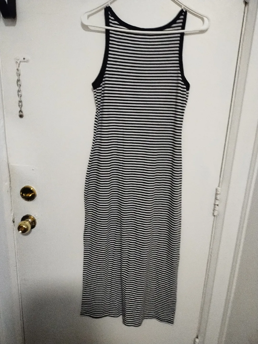 black & white Striped Tank Dress - Size Large L image indicator(2)