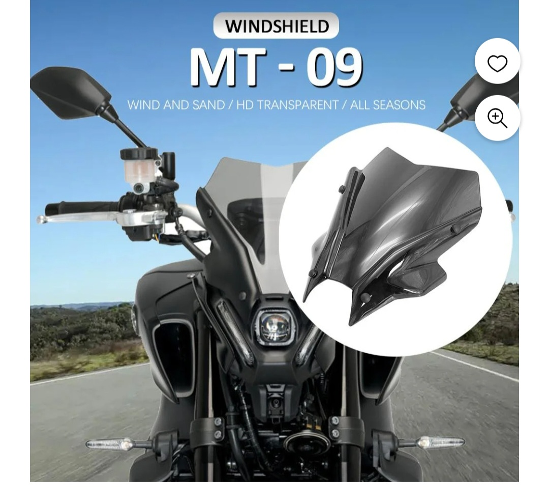 YamahaMT-09 Motorcycle Windshield - Black,  open box - photo 5