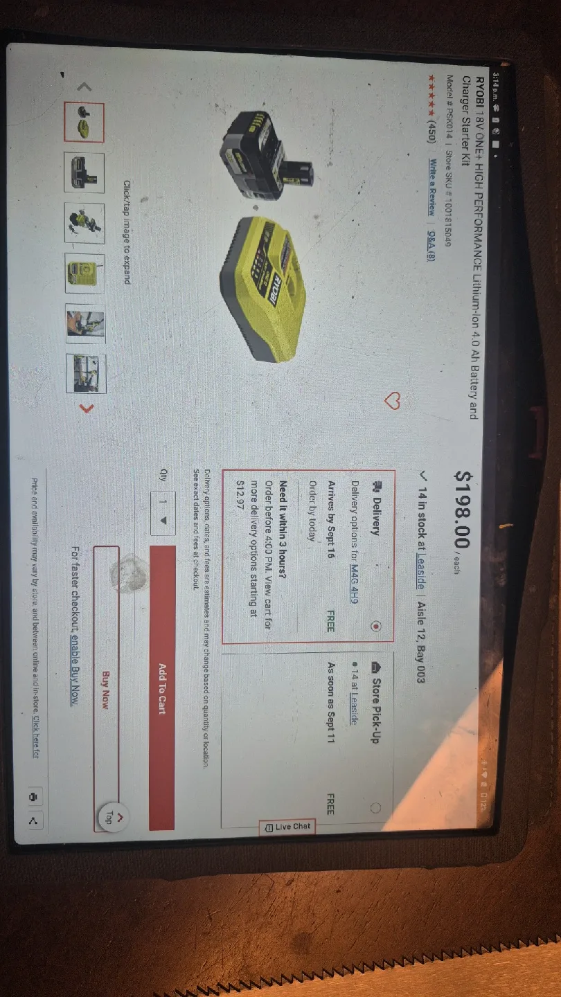 Ryobi ONE+ 18V Lithium 4.0 Ah Battery and Charger Starter Kit image indicator(3)