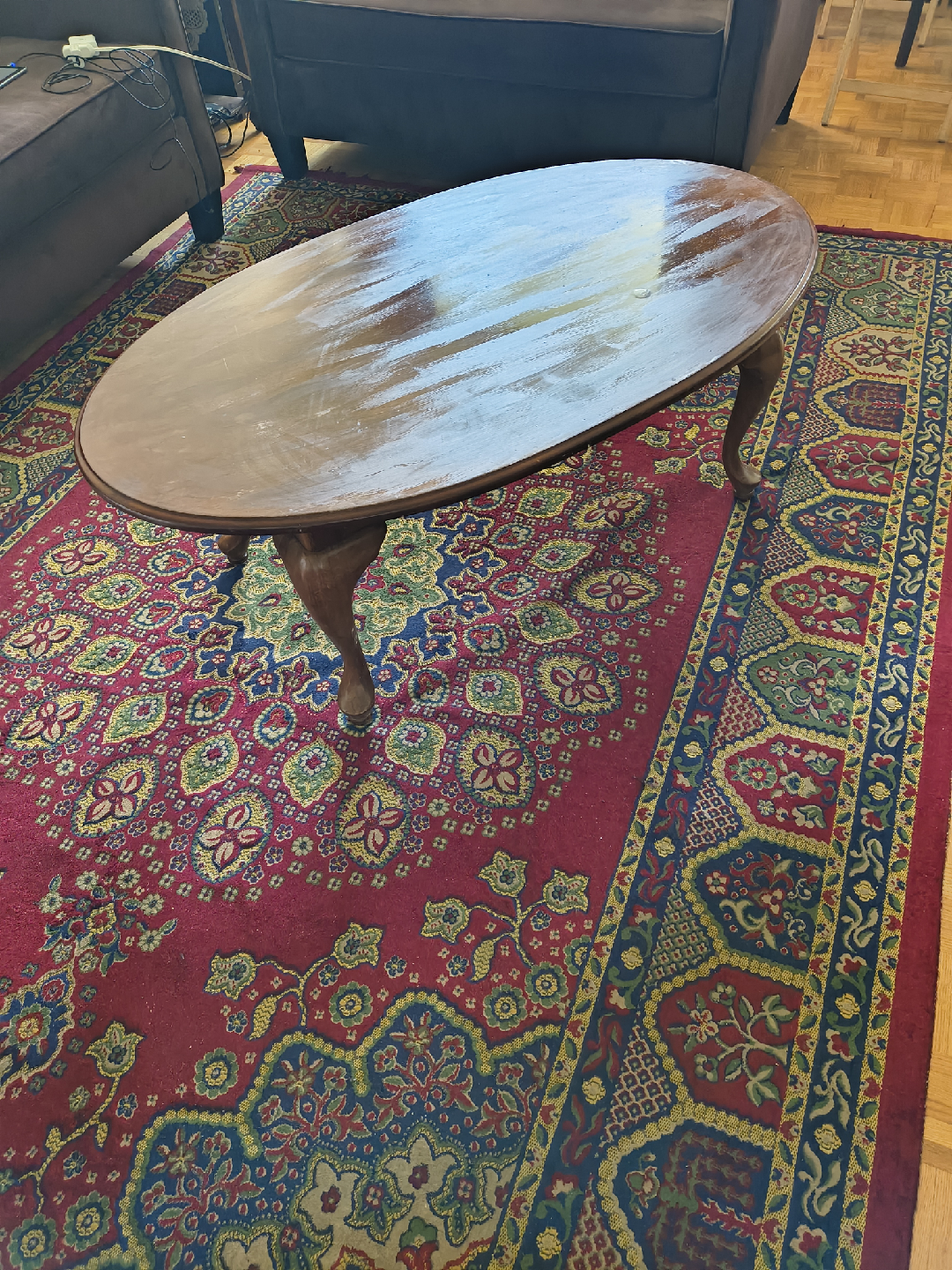 Oval Wooden Coffee Table