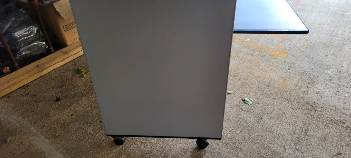 Grey Rolling Desk with Shelves image indicator(4)