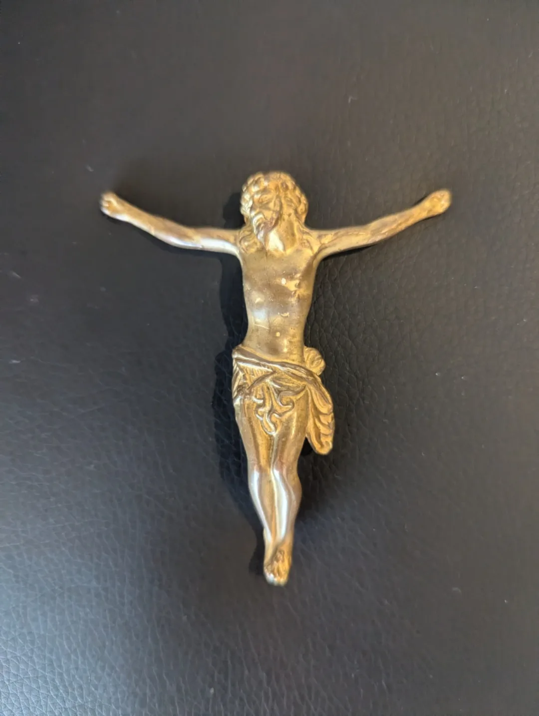 Crucifix figure brass Vintage thumbnail