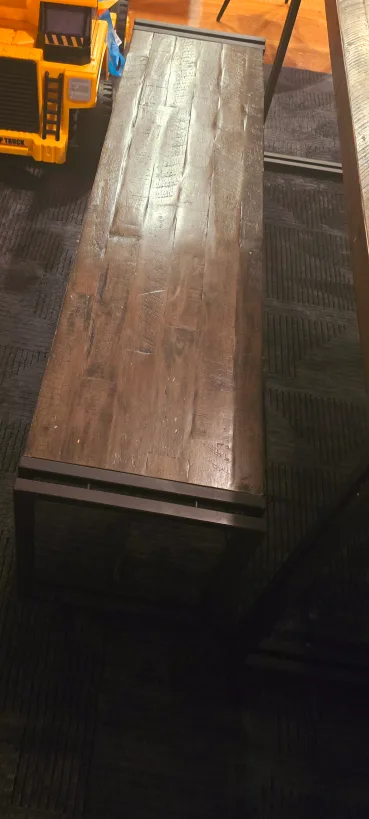 Wood and Metal Dining Table & bench image indicator(2)