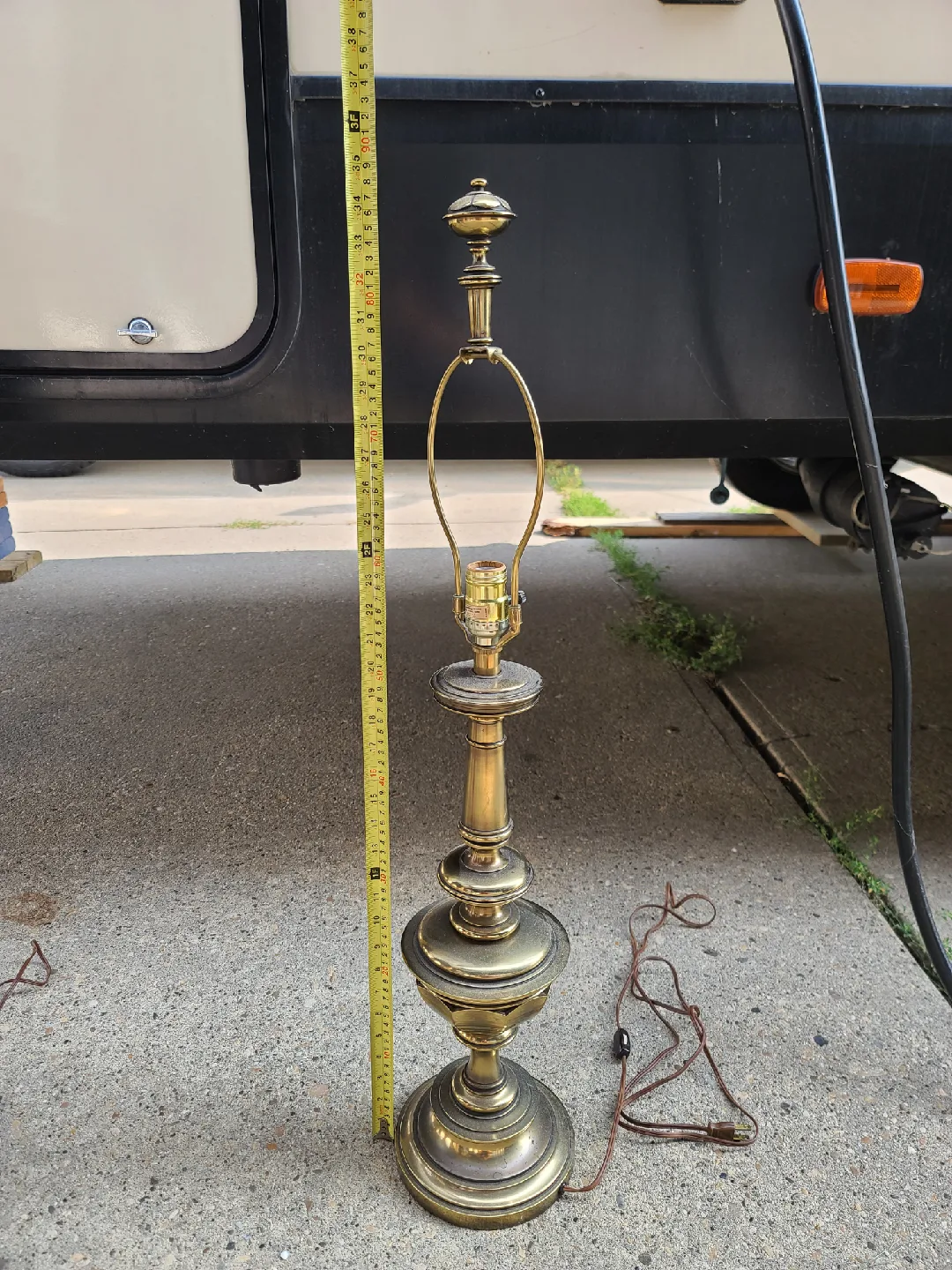 Brass Coloured Table Lamp - 38 Inches Tall thumbnail