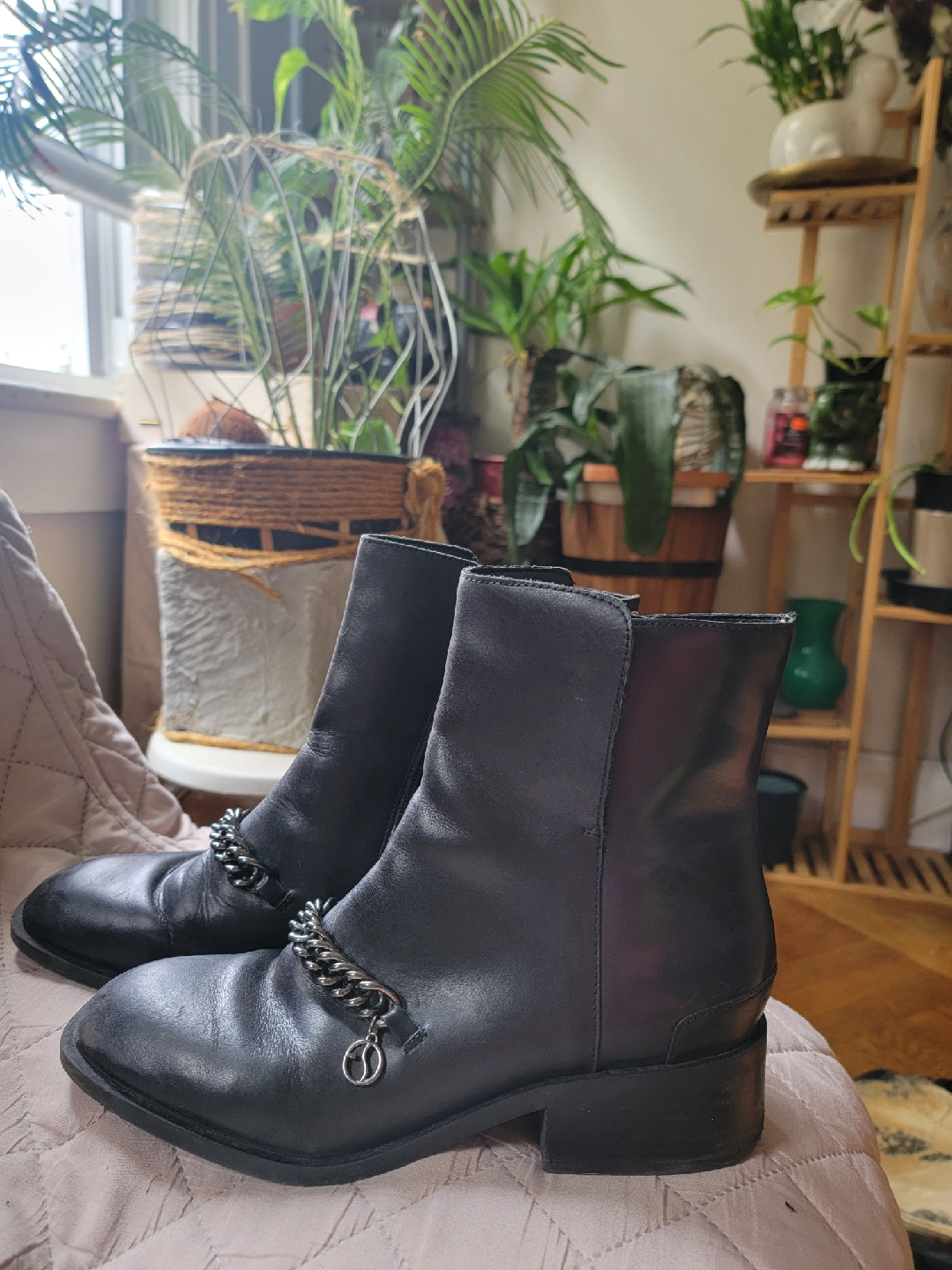 Circus by Sam Edelman Black Leather Boots - Size 8.5