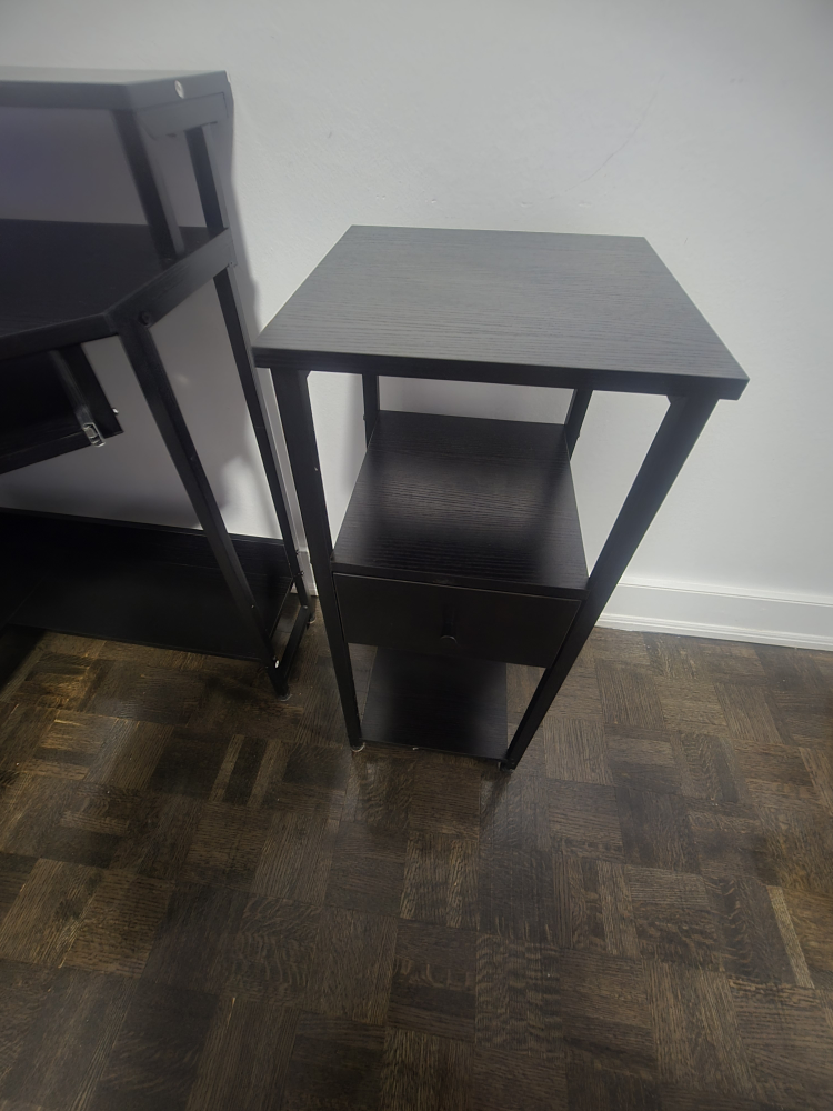 Black Corner Desk with Shelf - photo 4
