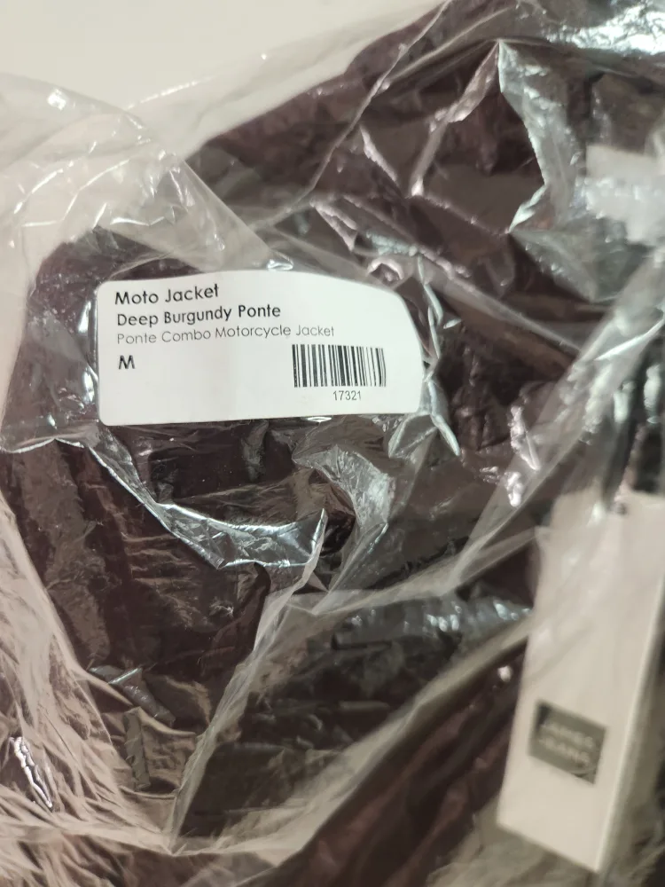 James Jeans Moto Jacket - Deep Burgundy Ponte Combo - M image indicator(3)