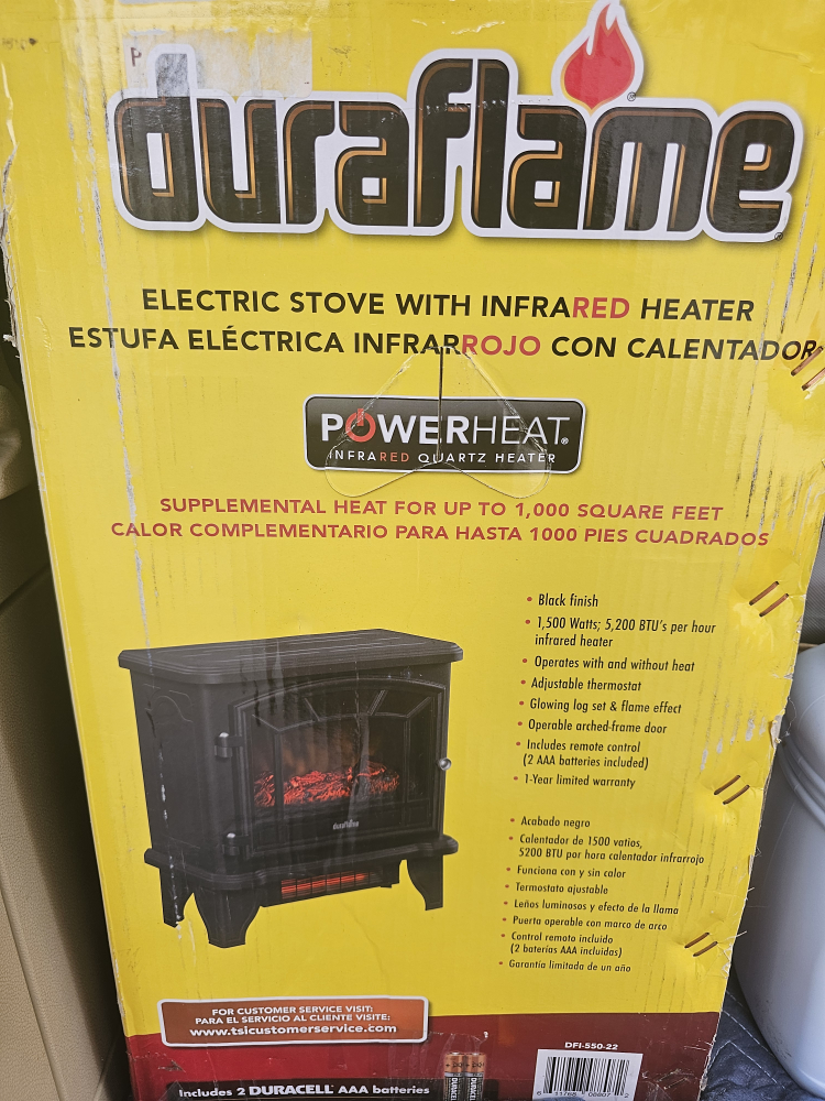 Duraflame Electric Stove Infrared Heater - Black