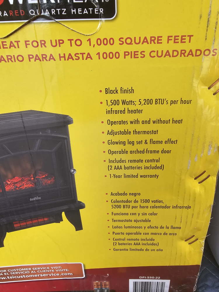 Duraflame Electric Stove Infrared Heater - Black - photo 2